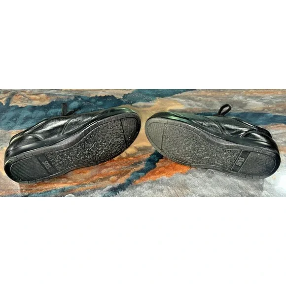 SAS Free Time Black Leather Walking Shoes Women's 8 WW Tri Pad Comfort - Picture 7 of 10